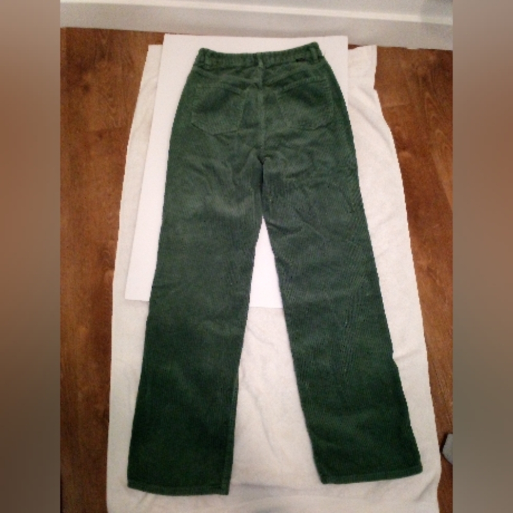 PacSun Pants Womens 28 Green Corduroy High Waisted 90s Boyfriend Embroidered Y2K - Picture 5 of 7